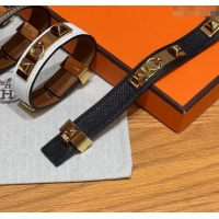 Good Taste Hermes Collier de Chien bracelet in Four Medor Studs and Leather HS26010404 2026