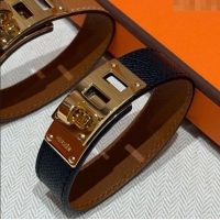Famous Brand Hermes Kelly bracelet in Grained Leather HS010406 Black 2025
