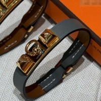 Most Popular Hermes Rivale Mini bracelet 7 in Swift Leather and Studs HS010407 Grey 2025