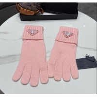 Famous Brand Prada Knit Gloves PR010501 Pink 2026