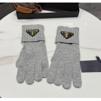 Big Discount Prada Knit Gloves PR010501 Grey 2026