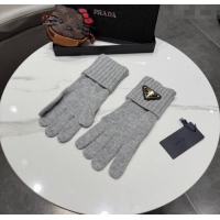 Big Discount Prada Knit Gloves PR010501 Grey 2026