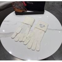 Good Taste Prada Knit Gloves PR010501 White 2026