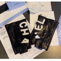 Top Grade Chanel Lambskin Gloves with Letters 0105 Black/White 2026