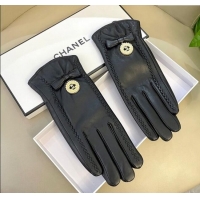 Famous Brand Chanel Lambskin and Cashmere Gloves with CC Tag 0105 Black 2026