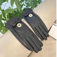 Famous Brand Chanel Lambskin and Cashmere Gloves with CC Tag 0105 Black 2026