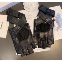 Super Quality Chanel Lambskin Short Gloves L 0105 Black 2025