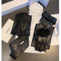 Super Quality Chanel Lambskin Short Gloves L 0105 Black 2025