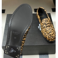 Sophisticated Saint Laurent Le Loafers Penny Slippers in Leopard Print 1215009
