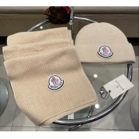 Unique Grade Moncler Knit Hat and Scarf Set ML010514 Beige 2026