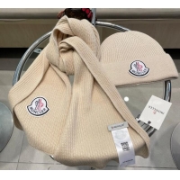 Unique Grade Moncler Knit Hat and Scarf Set ML010514 Beige 2026