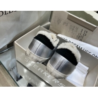 Purchase Golden Goose Women's Super-Star Sneakers in Silver Leather and Wool GGDB103106 1031062