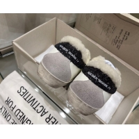 Sumptuous Golden Goose Women's Super-Star Sneakers in White Leather and Wool GGDB103108 1031064