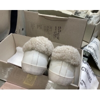 Best Grade Golden Goose Women's Super-Star Sneakers in White Leather and Wool GGDB103113 1031073