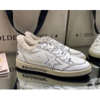 Unique Style Golden Goose Women's Super-Star Sneakers in White Leather and Wool GGDB103115 1031075