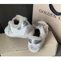 Popular Style Golden Goose Women's Super-Star Sneakers in White Leather and Wool GGDB103124 1031084