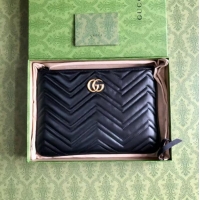 Grade Design Gucci GG Marmont Leather Pouch Clutch Bag 476440 Black