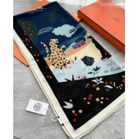 Affordable Price Hermes Cashmere Silk Le Livre d'Esope Shawl Scarf 140x140cm H1510 Blue 2026 Top