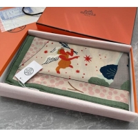 Super Quality Hermes Cashmere Silk Le Livre d'Esope Shawl Scarf 140x140cm H1511 Green 2026 Top
