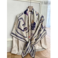 Trendy Design Hermes Inventaire Poetique Pour un Conte Sellier Shawl Scarf 140x140cm H1517 Beige/Blue 2026 Top