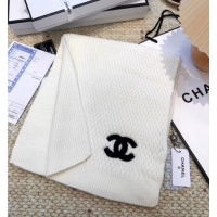 Buy Discount Chanel Cashmere Wool Long Scarf 30x175cm CH010603 White 2026