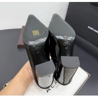 Hot Style Alaia Pointy Toe Pumps 9cm with Block Heel in Patent Leather Black 1029108