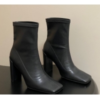 Top Design Alaia Square Heel Ankle Boots 10cm in Calf Leather 2026 AL102904 Black