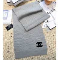 Inexpensive Chanel Cashmere Wool Long Scarf 30x175cm CH010603 Grey 2026