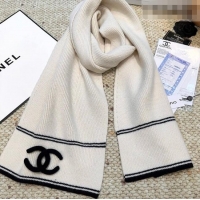 Buy Discount Chanel Wool Cashmere Long Scarf 30x175cm CH010604 White 2026