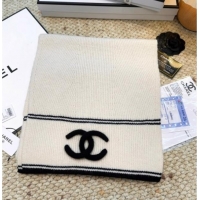 Buy Discount Chanel Wool Cashmere Long Scarf 30x175cm CH010604 White 2026