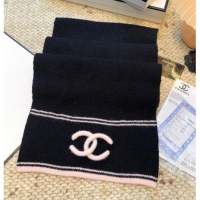 Cheap Grade Chanel Wool Cashmere Long Scarf 30x175cm CH010604 Black 2026