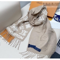 Reasonable Price Louis Vuitton LV 3D Monogram Wool Cashmere Long Scarf 34x200cm LV010603 Grey 2026