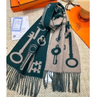 Best Price Hermes Sciarpa Casaque Porte-Clefs Cashmere Long Scarf 32x180cm 6041 Green 2026