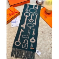 Best Price Hermes Sciarpa Casaque Porte-Clefs Cashmere Long Scarf 32x180cm 6041 Green 2026