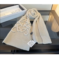 Reasonable Price Loewe Cashmere Long Scarf 35x180cm LW010603 Grey 2026
