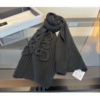 Most Popular Loewe Cashmere Long Scarf 35x180cm LW010603 Black 2026