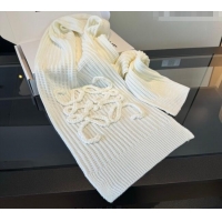 Luxury Discount Loewe Cashmere Long Scarf 35x180cm LW010603 White 2026