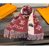 Top Grade Louis Vuitton Cashmere Wool Long Scarf 40x180cm LV010604 Burgundy 2026