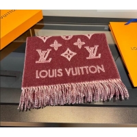 Top Grade Louis Vuitton Cashmere Wool Long Scarf 40x180cm LV010604 Burgundy 2026