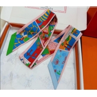 New Design Hermes Factory Suite Silk Twilly Bandeau Scarf 6058 Blue 2026