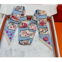New Fashion Hermes Silk Twilly Bandeau Scarf 5x86cm HS010603 Light Blue 2026