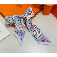 New Fashion Hermes Silk Twilly Bandeau Scarf 5x86cm HS010603 Light Blue 2026