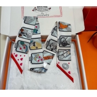 Top Quality Hermes Silk Twilly Bandeau Scarf 5x86cm HS010603 White 2026