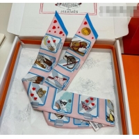 Low Cost Hermes Silk Twilly Bandeau Scarf 5x86cm HS010603 Pink 2026