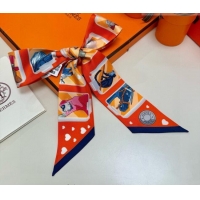 Pretty Style Hermes Silk Twilly Bandeau Scarf 5x86cm HS010603 Orange 2026