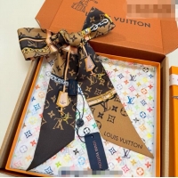 Best Price Louis Vuitton Monogram Confidential Bandeau Silk Scarf 6x120cm M78655 Brown 2026