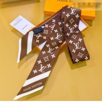 Best Quality Louis Vuitton Monogram Silhouette BB Bandeau Silk Scarf 5x120cm M97169 Brown 2026