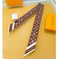 Best Quality Louis Vuitton Monogram Silhouette BB Bandeau Silk Scarf 5x120cm M97169 Brown 2026