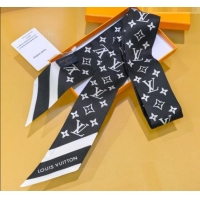 Luxury Cheap Louis Vuitton Monogram Silhouette BB Bandeau Silk Scarf 5x120cm M97169 Black 2026