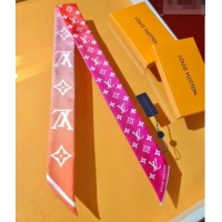 Unique Discount Louis Vuitton LV Aurora Nano Bandeau Silk Scarf 5x120cm M79580 Pink/Orange 2026